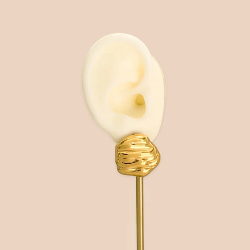 WR TEXTURED ABSTRACT GOLD EARRINGS